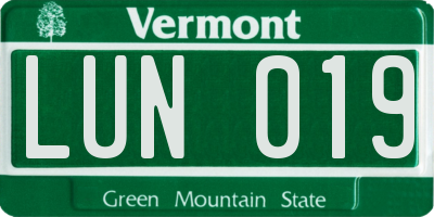 VT license plate LUN019