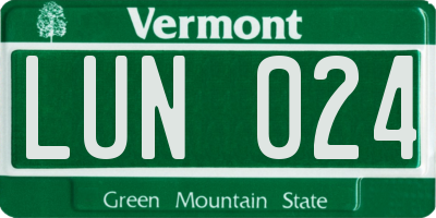 VT license plate LUN024