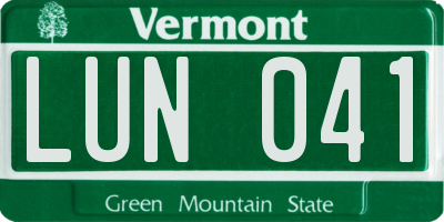 VT license plate LUN041