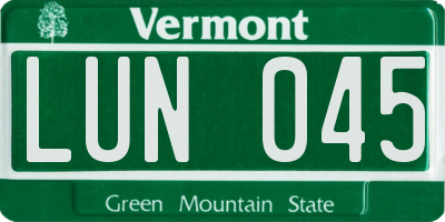 VT license plate LUN045