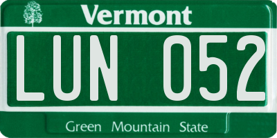 VT license plate LUN052