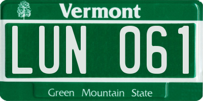 VT license plate LUN061