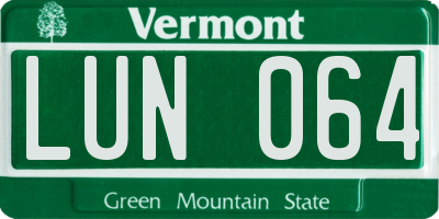 VT license plate LUN064