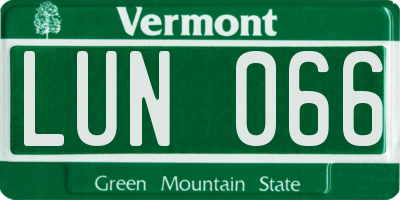 VT license plate LUN066