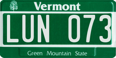 VT license plate LUN073