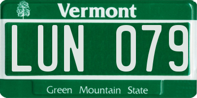 VT license plate LUN079