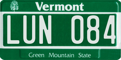 VT license plate LUN084