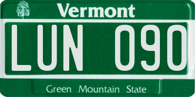 VT license plate LUN090