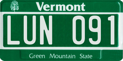 VT license plate LUN091