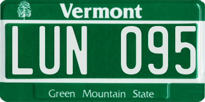VT license plate LUN095