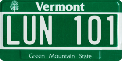 VT license plate LUN101