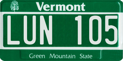 VT license plate LUN105