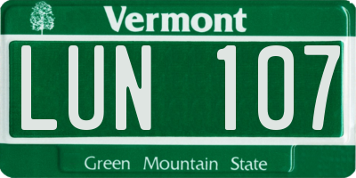 VT license plate LUN107