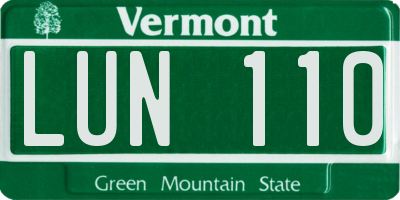 VT license plate LUN110
