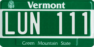 VT license plate LUN111