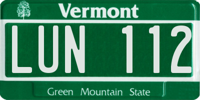 VT license plate LUN112