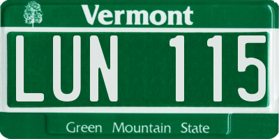 VT license plate LUN115