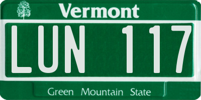 VT license plate LUN117