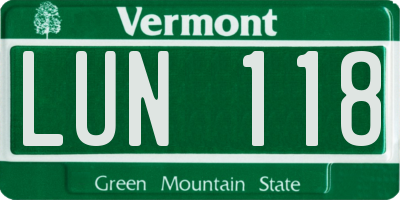 VT license plate LUN118