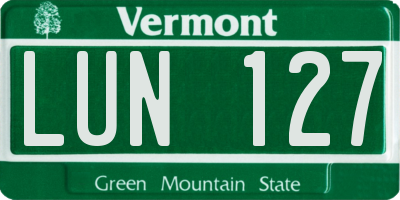 VT license plate LUN127