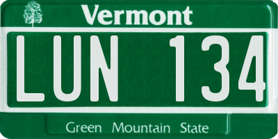 VT license plate LUN134