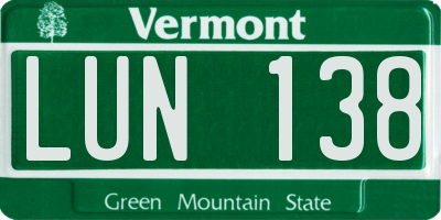 VT license plate LUN138