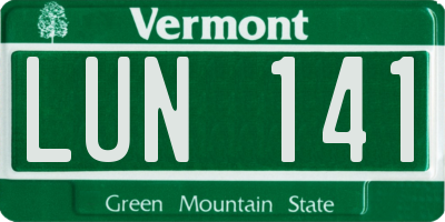 VT license plate LUN141