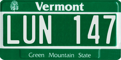 VT license plate LUN147