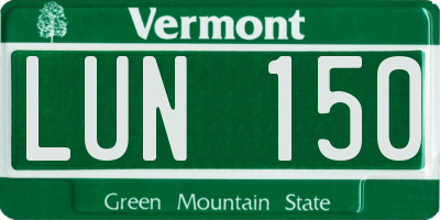 VT license plate LUN150