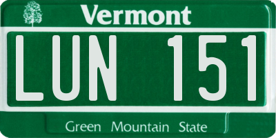 VT license plate LUN151
