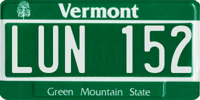 VT license plate LUN152