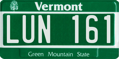 VT license plate LUN161