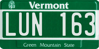 VT license plate LUN163