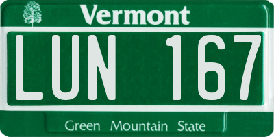 VT license plate LUN167