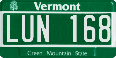 VT license plate LUN168