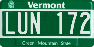 VT license plate LUN172