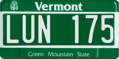 VT license plate LUN175