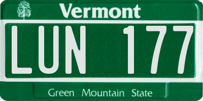 VT license plate LUN177