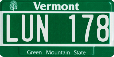 VT license plate LUN178