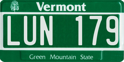 VT license plate LUN179