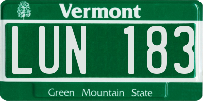 VT license plate LUN183