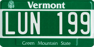 VT license plate LUN199