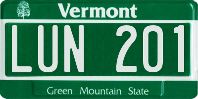 VT license plate LUN201