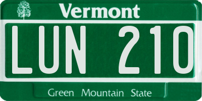VT license plate LUN210