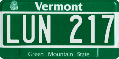 VT license plate LUN217