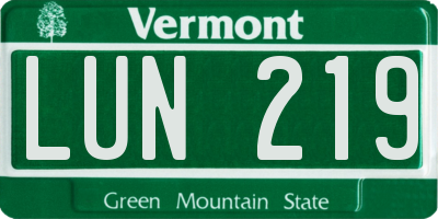 VT license plate LUN219