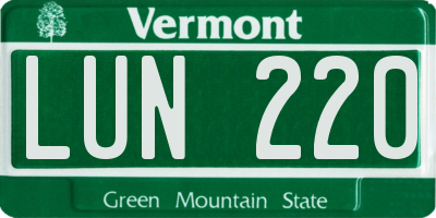 VT license plate LUN220