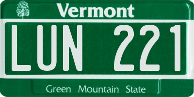 VT license plate LUN221