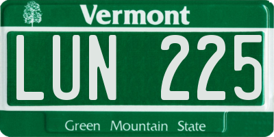 VT license plate LUN225