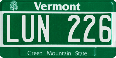 VT license plate LUN226